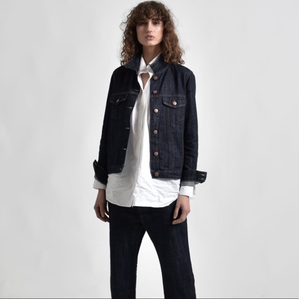 NWT One Teaspoon dark raw denim jean jacket - Picture 3 of 8